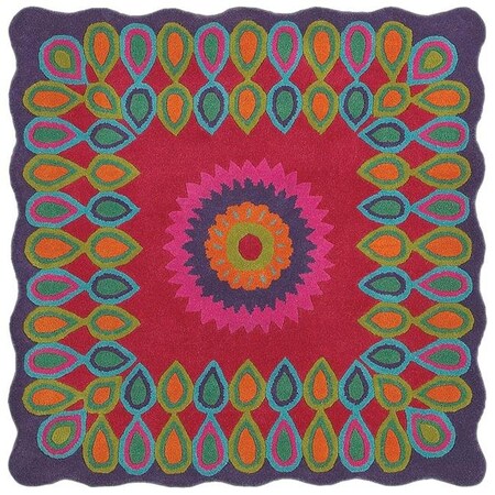 Lr Resources LR Resources VIBRA03540MLT40SQ 4 x 4 ft. Vibrance Square Area Rug; Multicolor VIBRA03540MLT40SQ